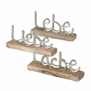 Schriftzug Jilien , Lebe, Liebe, Lache, aus Holz und Aluminium